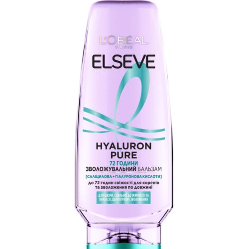 Зволожувальний бальзам для волосся L'Oréal Paris Elseve Hyaluron Pure для жирного типу волосся, 200 мл